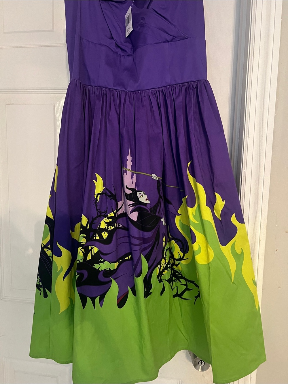 Disney Maleficent Purple and Lime Green Flame Dress
